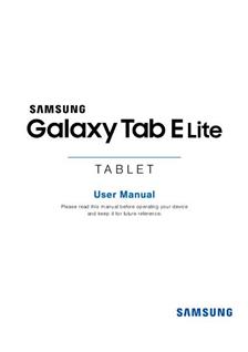 Samsung Galaxy Tab E Lite manual. Tablet Instructions.